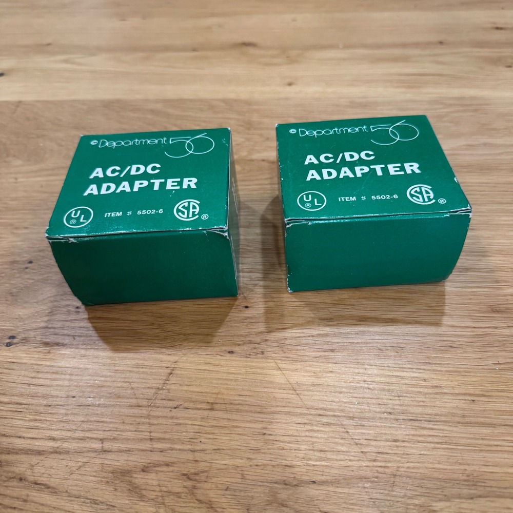Set (2) New Department 56 AC/DC Adapter 5502-6 for Village Buildings Accessories